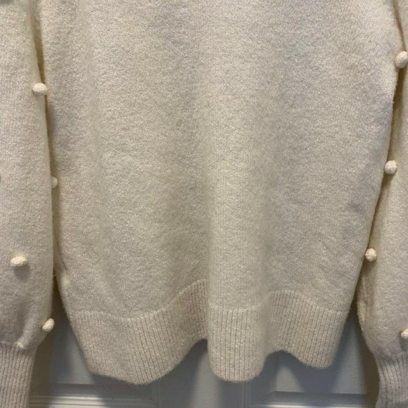 Madewell Bobble Dashwood Ivory Pom Pom Sweater S - Picture 10 of 12